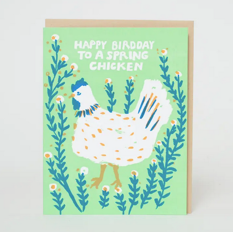 Egg Press Spring Chicken Birthday Card