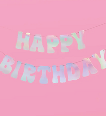 xo, Fetti Happy Birthday Iridescent Foil 5" Banner