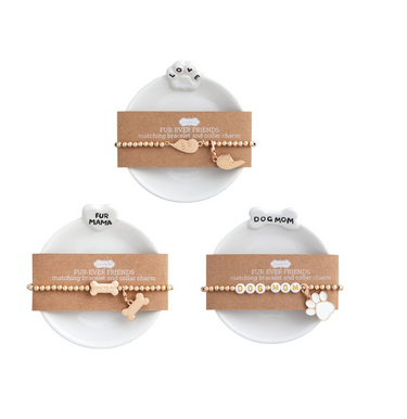 Mud Pie Pet Trinket Dish & Bracelet Set