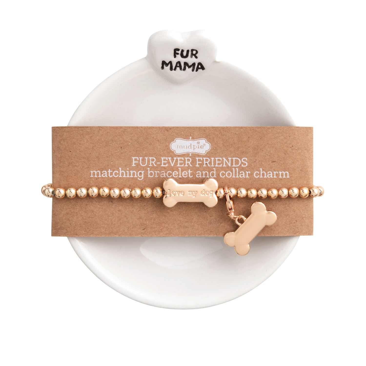 Mud Pie Pet Trinket Dish & Bracelet Set