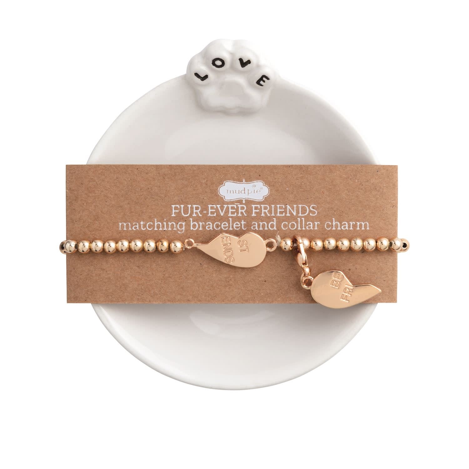 Mud Pie Pet Trinket Dish & Bracelet Set