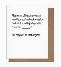 Pretty Alright Goods Google Degree Graduation Card