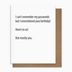 Pretty Alright Goods Passwords Birthday Card