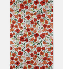 Geometry Poppy Power Tea Towel