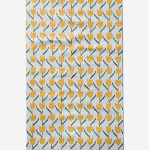 Geometry Tulip Flowers Tea Towel