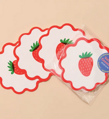 And Here We Are Strawberry Vellum Coasters