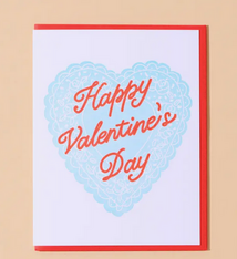 And Here We Are Vintage Valentine's Day Doily Card