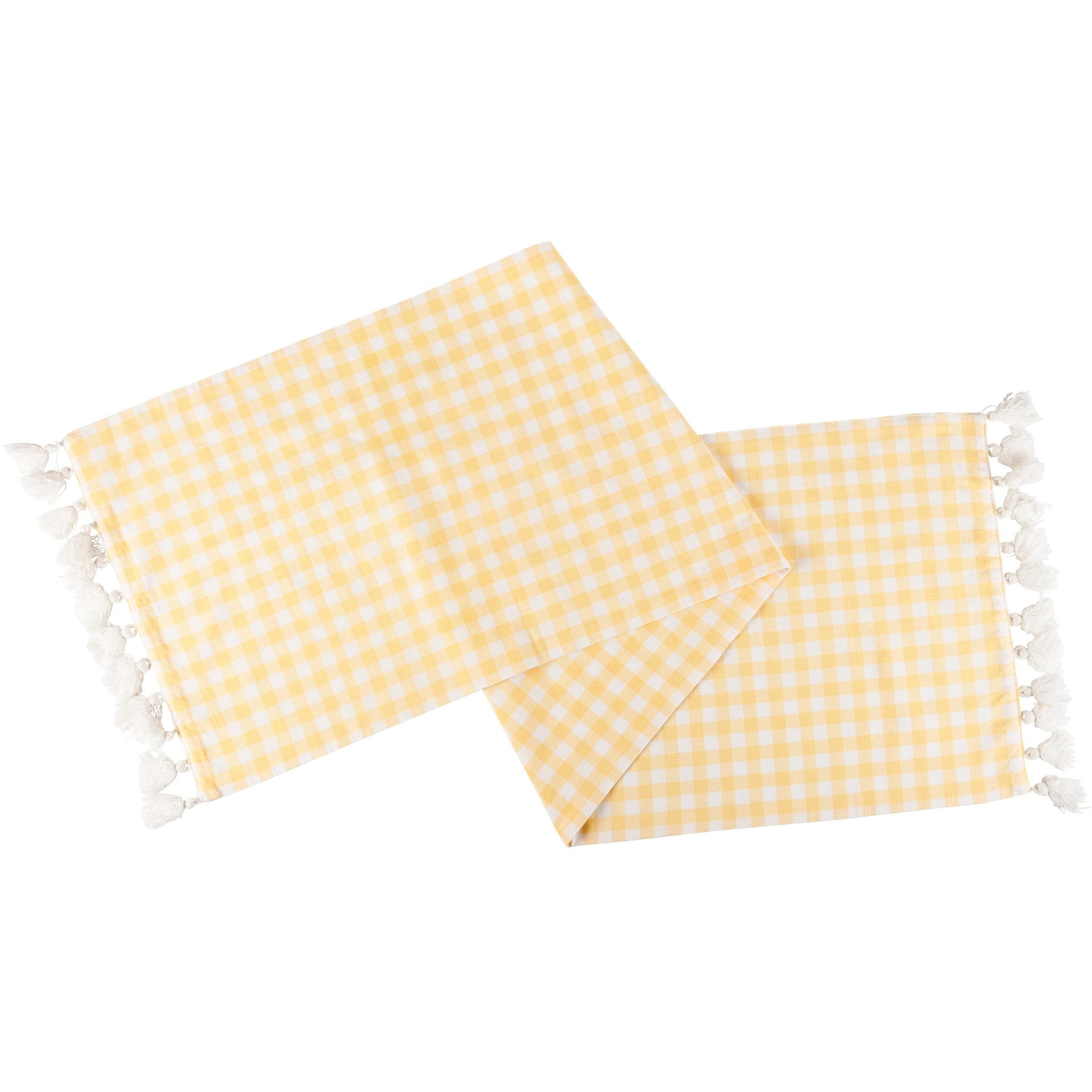 Primitives By Kathy Yellow Gingham Table Runner