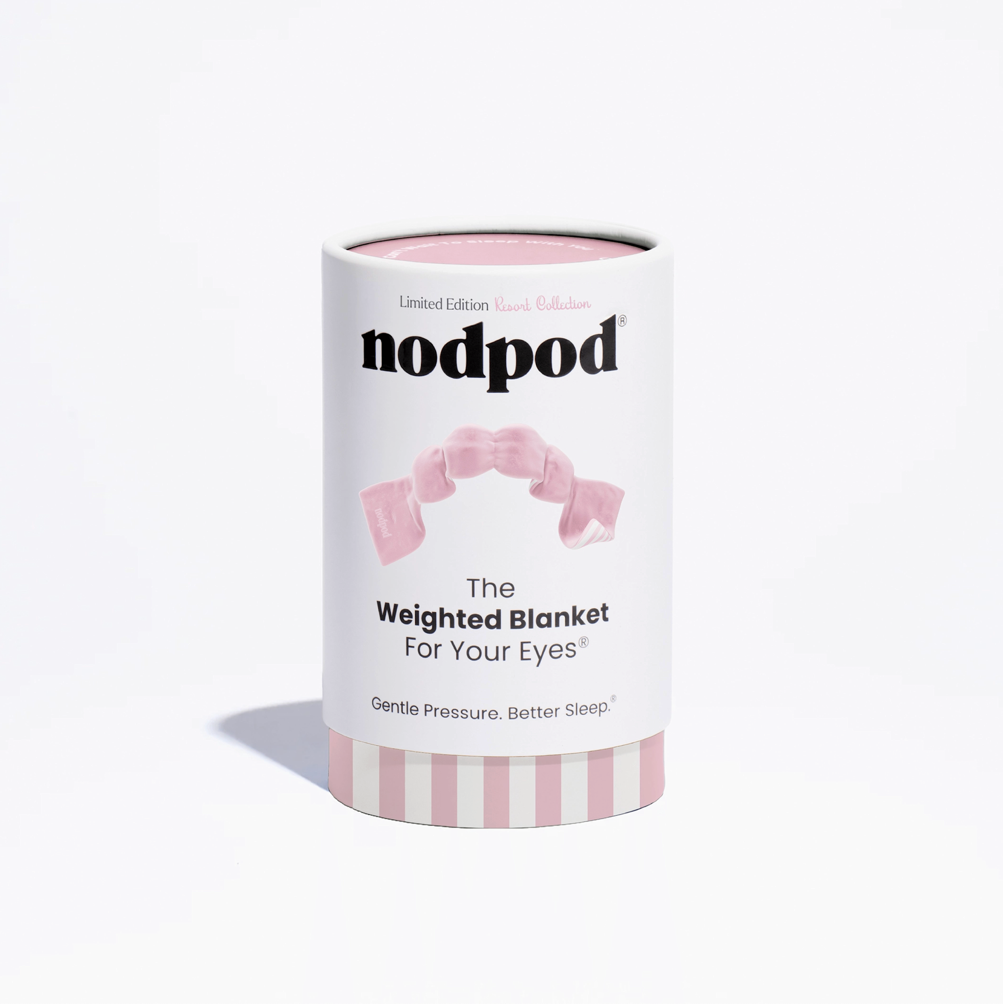nodpod Pink Stripe Weighted Sleep Mask