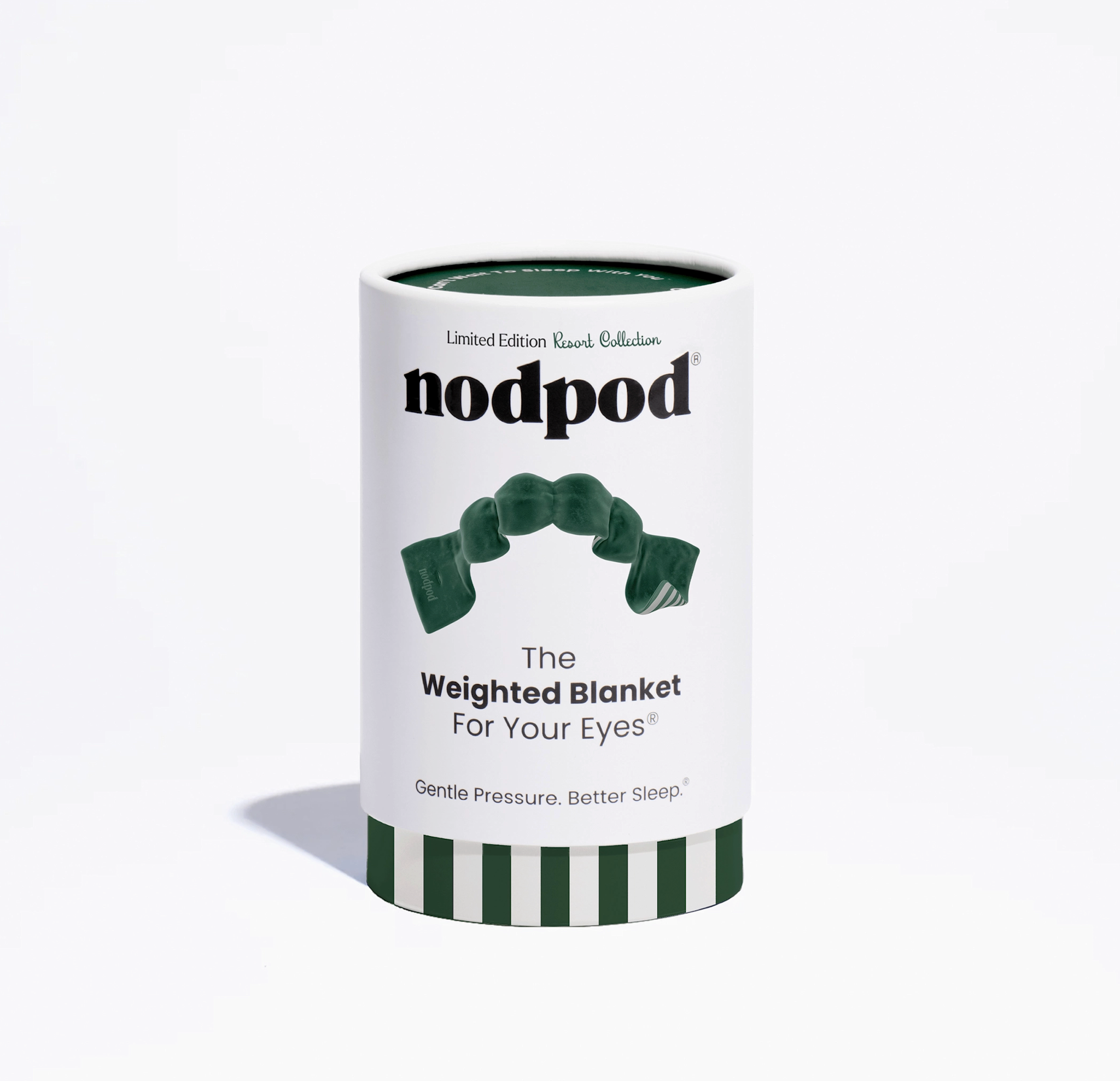 nodpod Green Stripe Weighted Sleep Mask