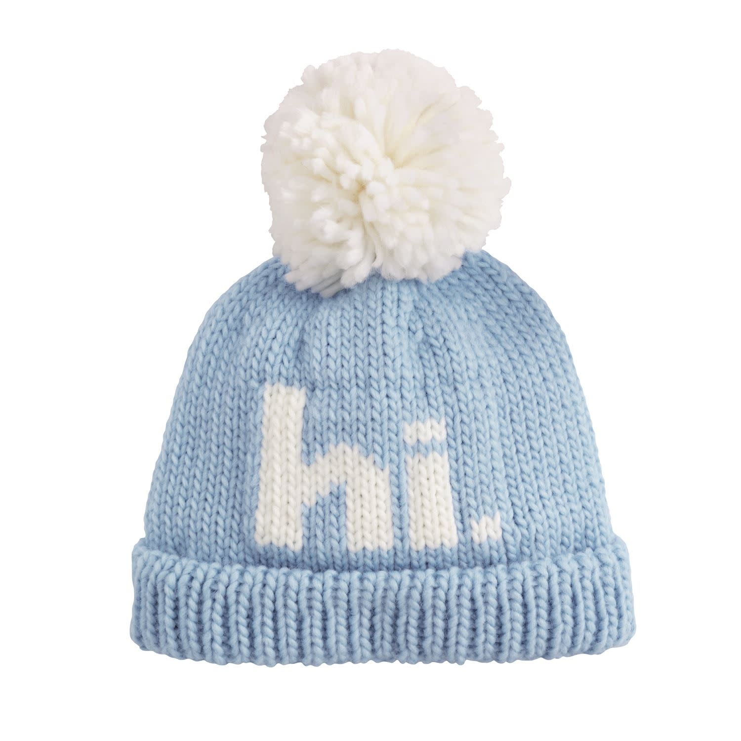 Mud Pie Blue Hi Baby Knit Hat
