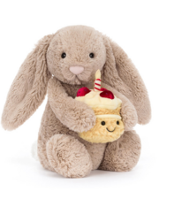 Jellycat Bashful Beige Bunny 'Birthday'