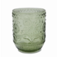 Creative Co-op Embossed Drinking Glass - Green
