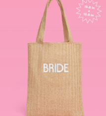 xo, Fetti Bride Embroidered Straw Tote