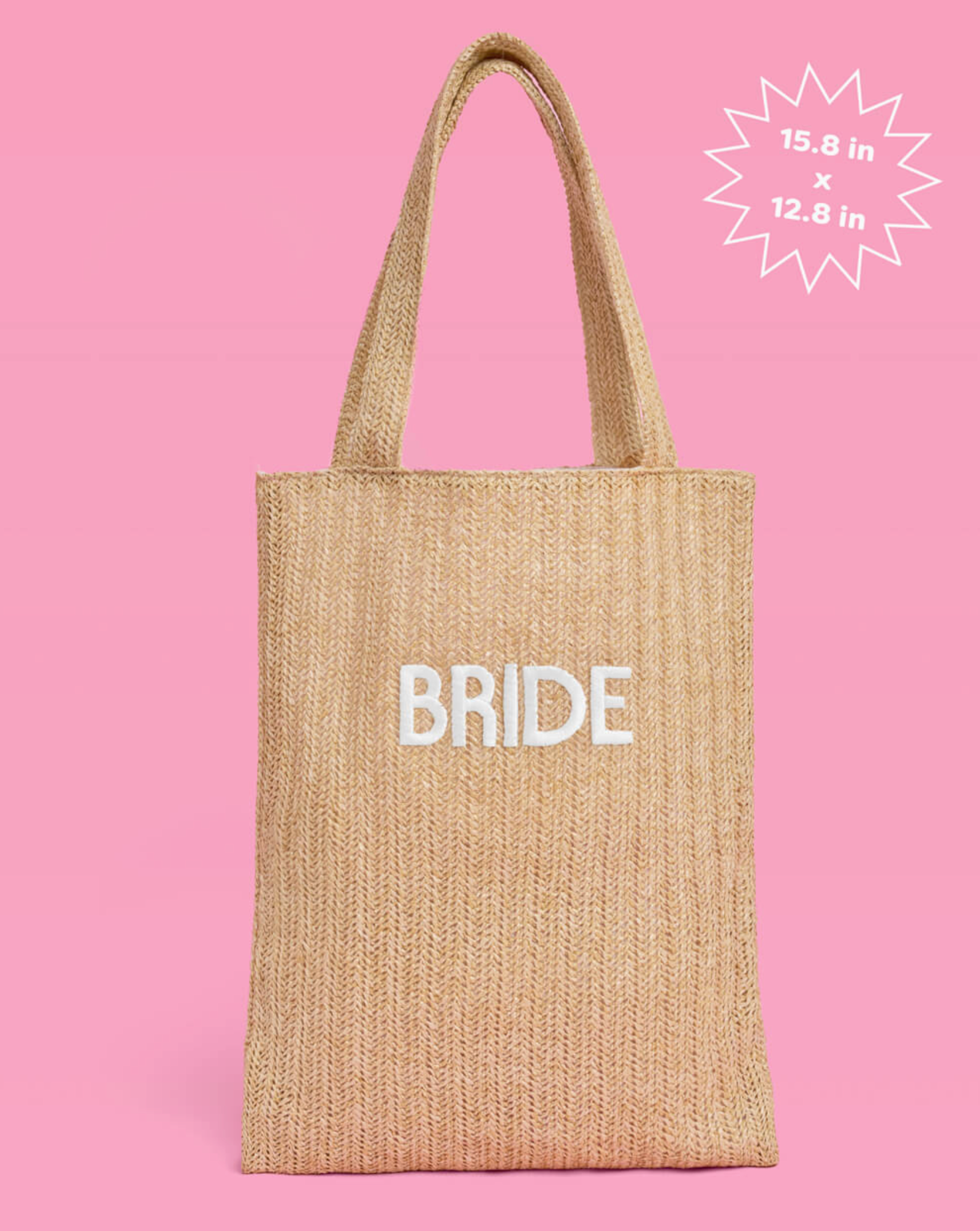 xo, Fetti Bride Embroidered Straw Tote