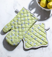 PD Home & Garden LIME POPPY POTHOLDER/MIT SET