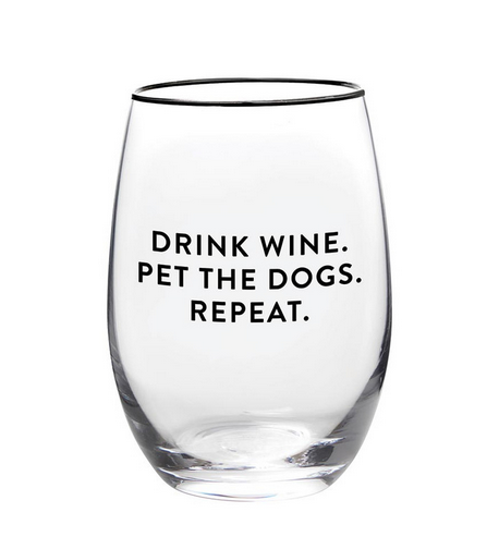 Creative Brands Wine Glass - Wine. Dogs. Repeat.