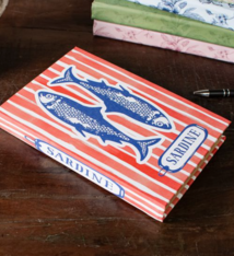 PD Home & Garden 8.4" RED/BLUE SARDINE NOTEBOOK
