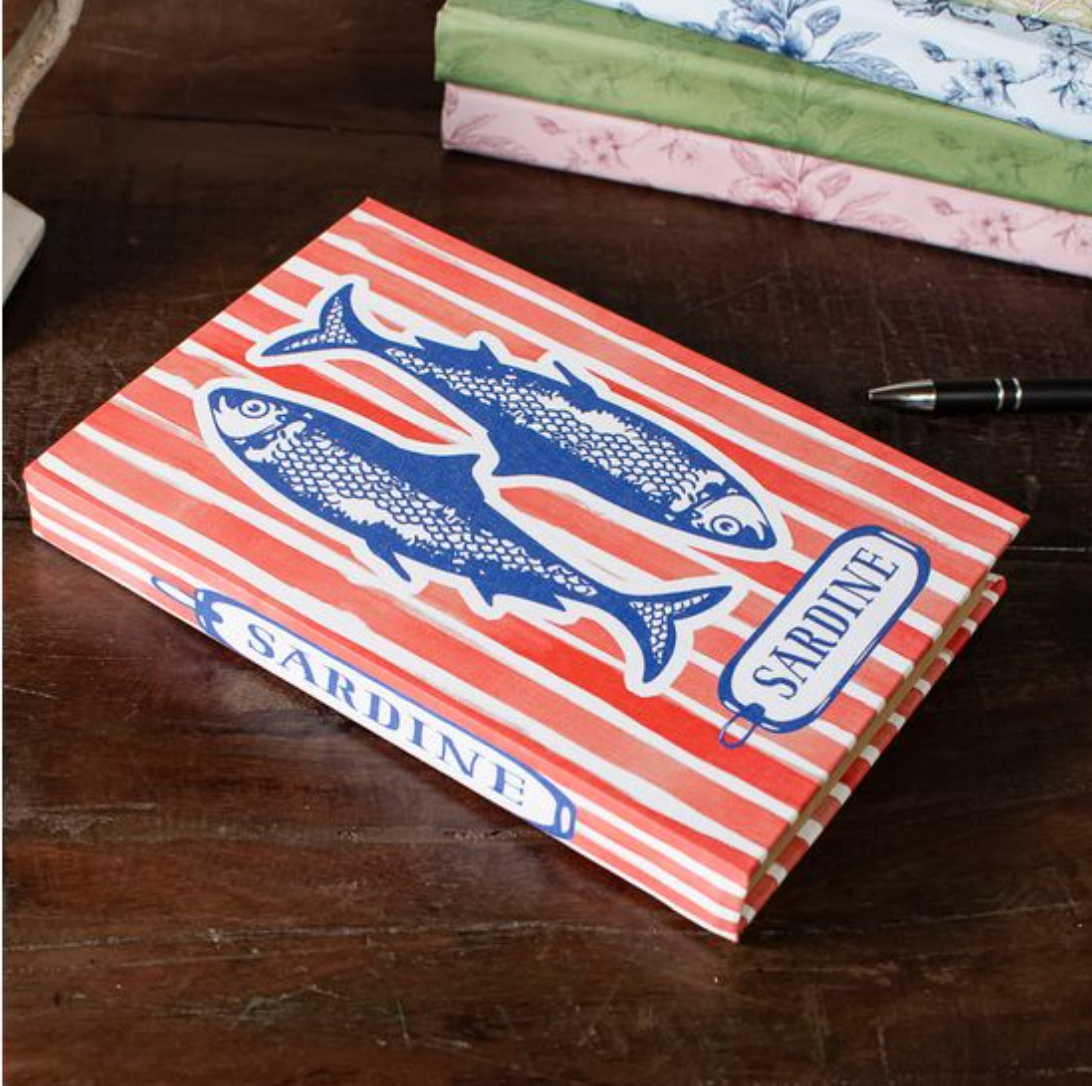 PD Home & Garden 8.4" RED/BLUE SARDINE NOTEBOOK