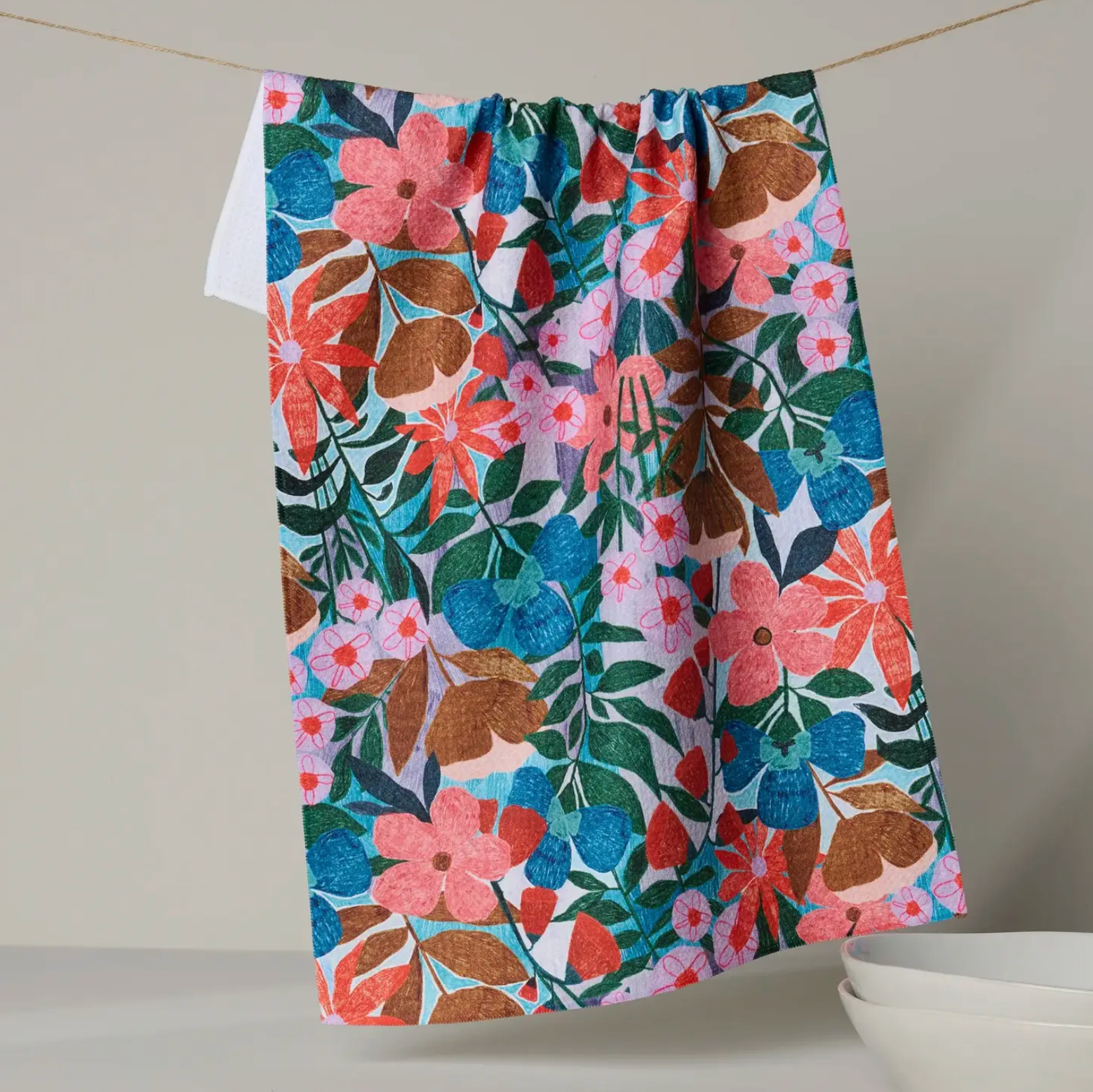 Geometry Bloom Entangled Tea Towel