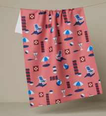 Geometry Geo Beach Day Tea Towel