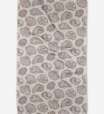 Geometry Retro Coastal Seashells in Neutral Tea Towel
