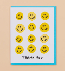 And Here We Are Smiley Thank You Card