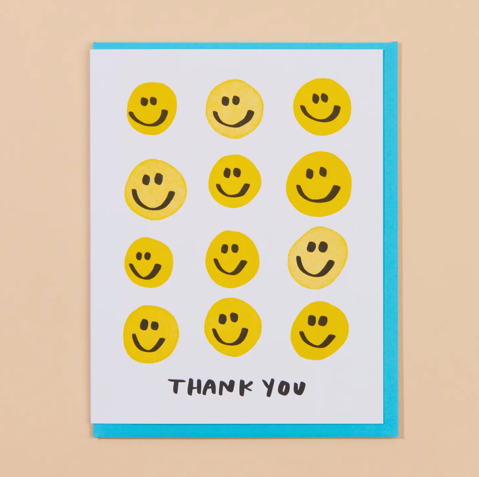 And Here We Are Smiley Thank You Card