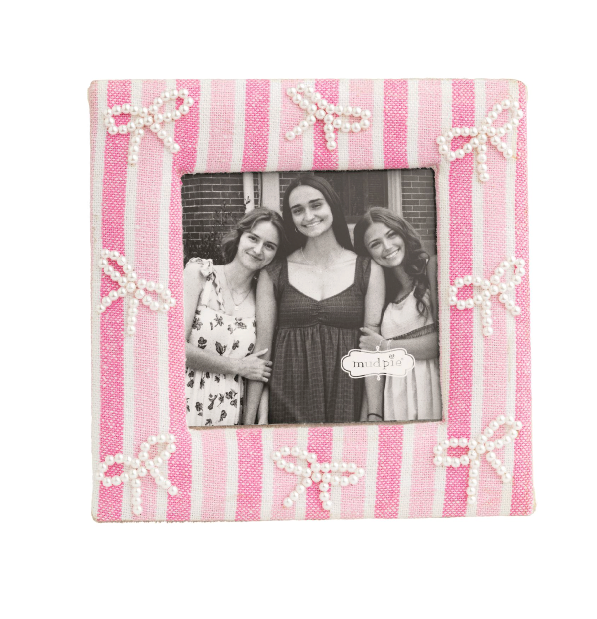Mud Pie Pearl Bows Beaded Frame