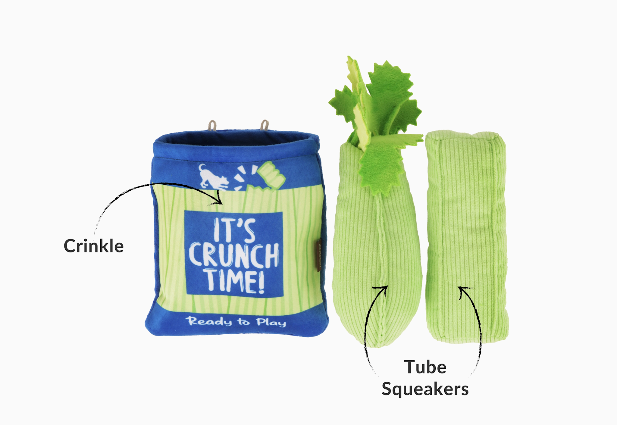 P.L.A.Y. Pet Lifesytle and You Crunch Bunch Celery Dog Toy