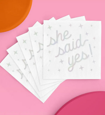xo, Fetti She Said Yes! Napkins - 25 Foil Napkins