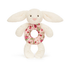 Jellycat Blossom Cream Bunny 'Berry' Ring Rattle