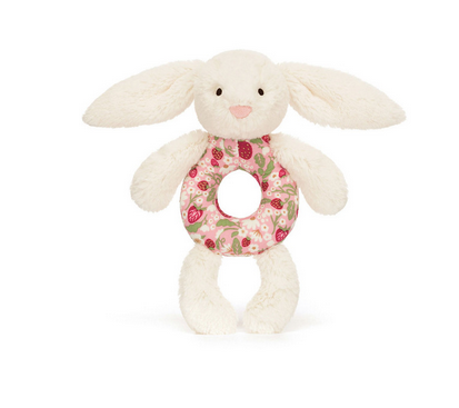 Jellycat Blossom Cream Bunny 'Berry' Ring Rattle