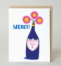 Egg Press Merci Champagne Thank You Card