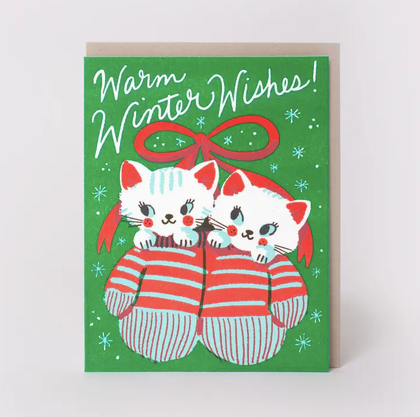 Egg Press Kitten Mittens Holiday Card