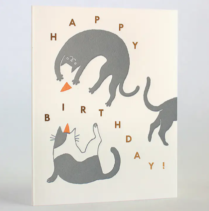 Egg Press Happy Birthday Cats Card