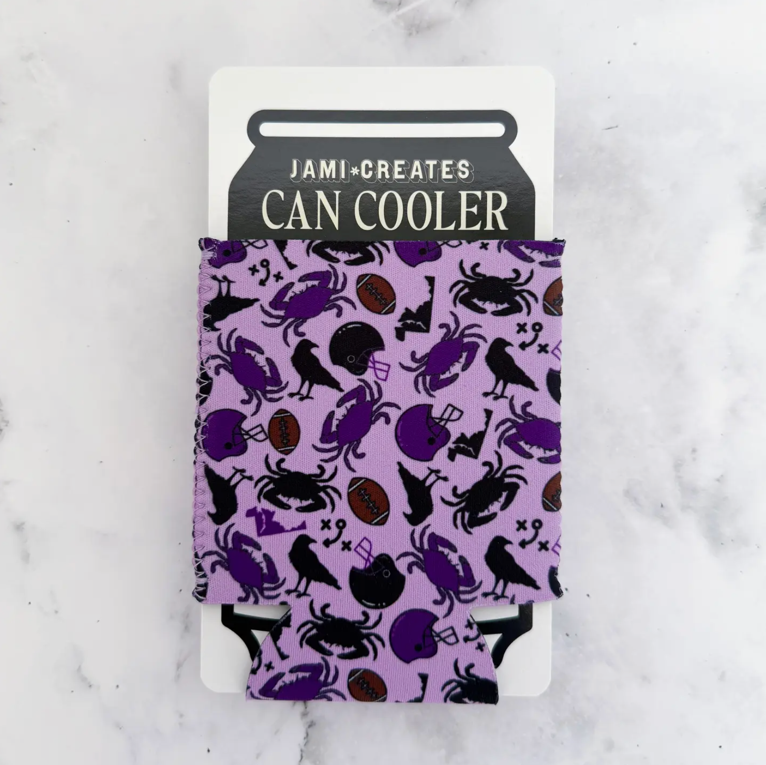 Jami Creates Baltimore Ravens Football Koozie