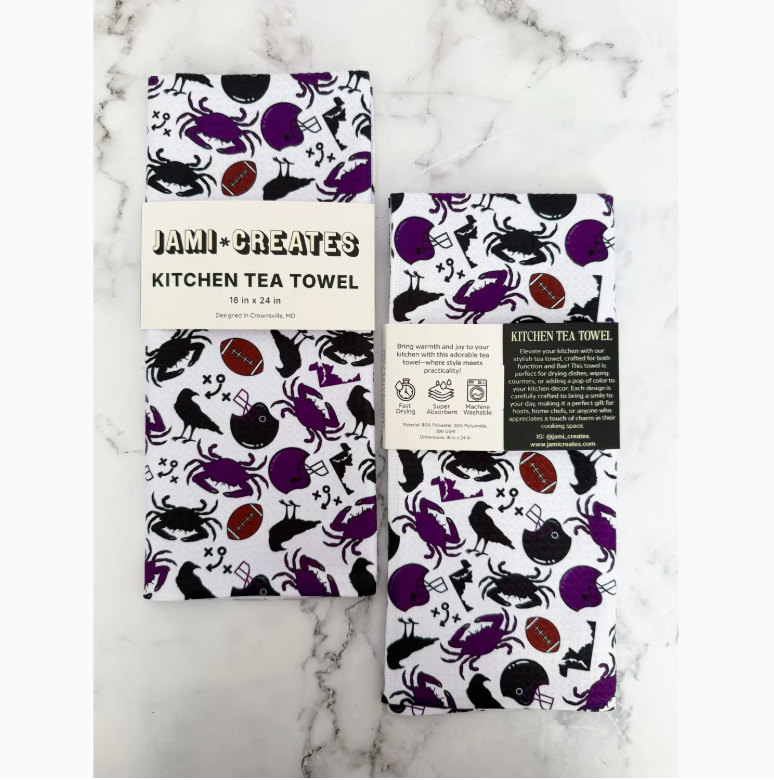 Jami Creates Baltimore Ravens Dish Towel