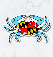 Jami Creates Maryland Crab Flag Sticker