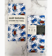 Jami Creates White Maryland Flag Crab Dish Towel