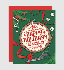 Brittany Paige Cross Stitch Happy Holidays Card