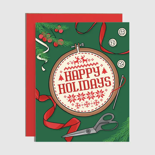 Brittany Paige Cross Stitch Happy Holidays Card