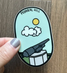 the letters mdn Fed Hill Badge Sticker