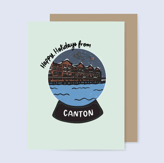 the letters mdn Happy Holidays from Canton Card