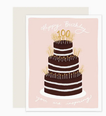 Slightly Stationery Happy 100th Birthday Card