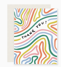 Slightly Stationery Bendy Lines Thank You Card