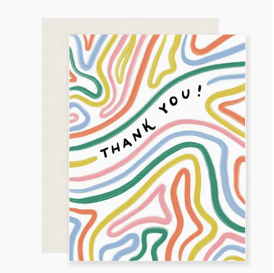 Slightly Stationery Bendy Lines Thank You Card