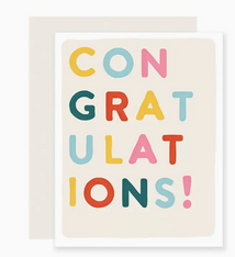 Slightly Stationery Block Letter Congrats Card