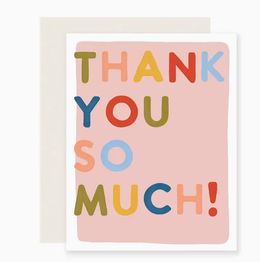 Slightly Stationery Block Letter Thank You Card