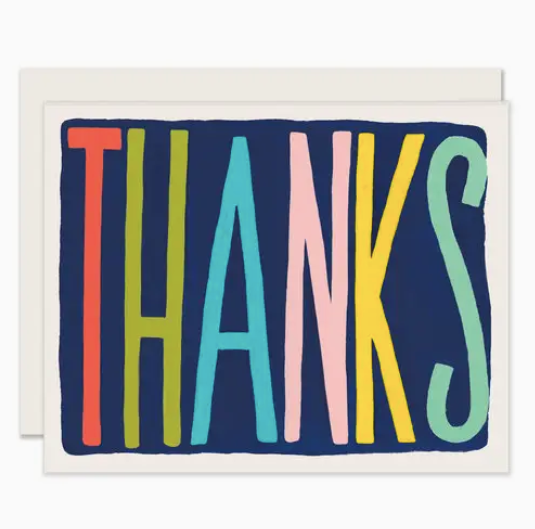 Slightly Stationery Colorful Thanks Card